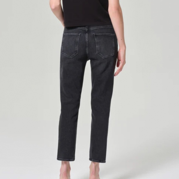 AGOLDE Riley High Rise Straight Crop Jeans in Panoramic Black Wash Women’s Sz 28 - Picture 2 of 13